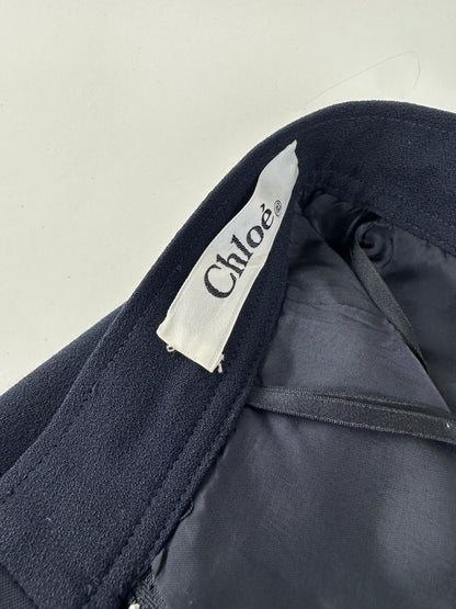 Vintage Chloe Wool Blend Skirt Navy L