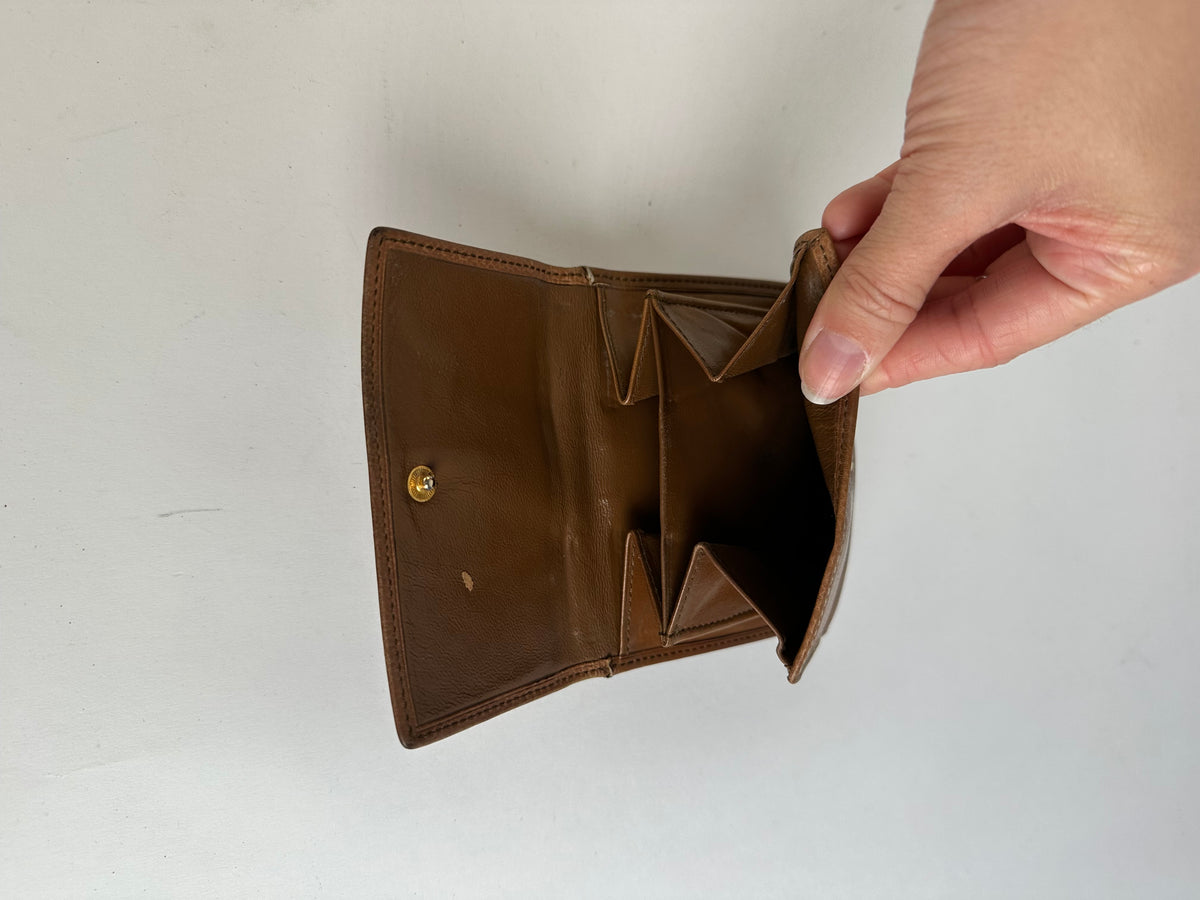 Vintage Loewe Grained Leather Bifold Wallet Late 1990s Brown