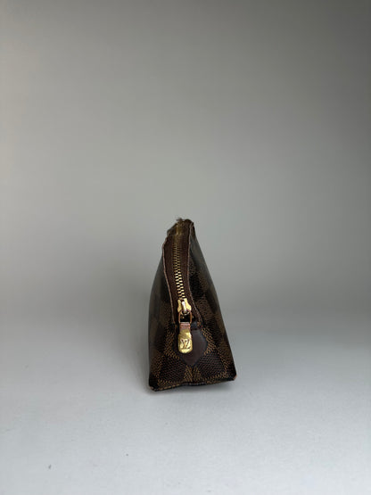 Vintage Louis Vuitton Damier Monogram Leather Clutch / Mini Bag Brown