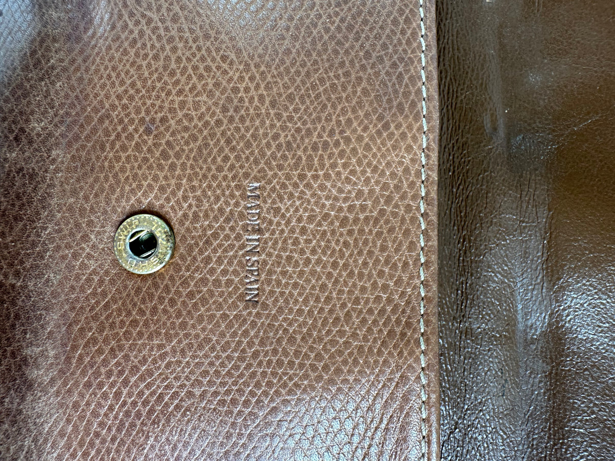 Vintage Loewe Grained Leather Bifold Wallet Late 1990s Brown