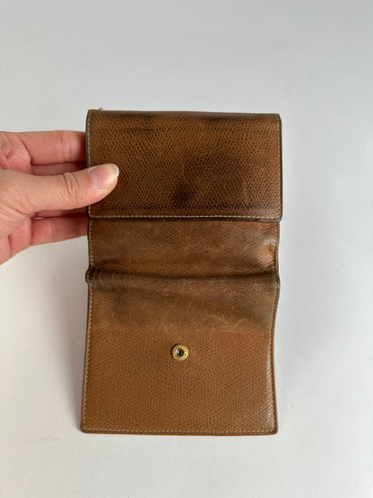 Vintage Loewe Grained Leather Bifold Wallet Late 1990s Brown