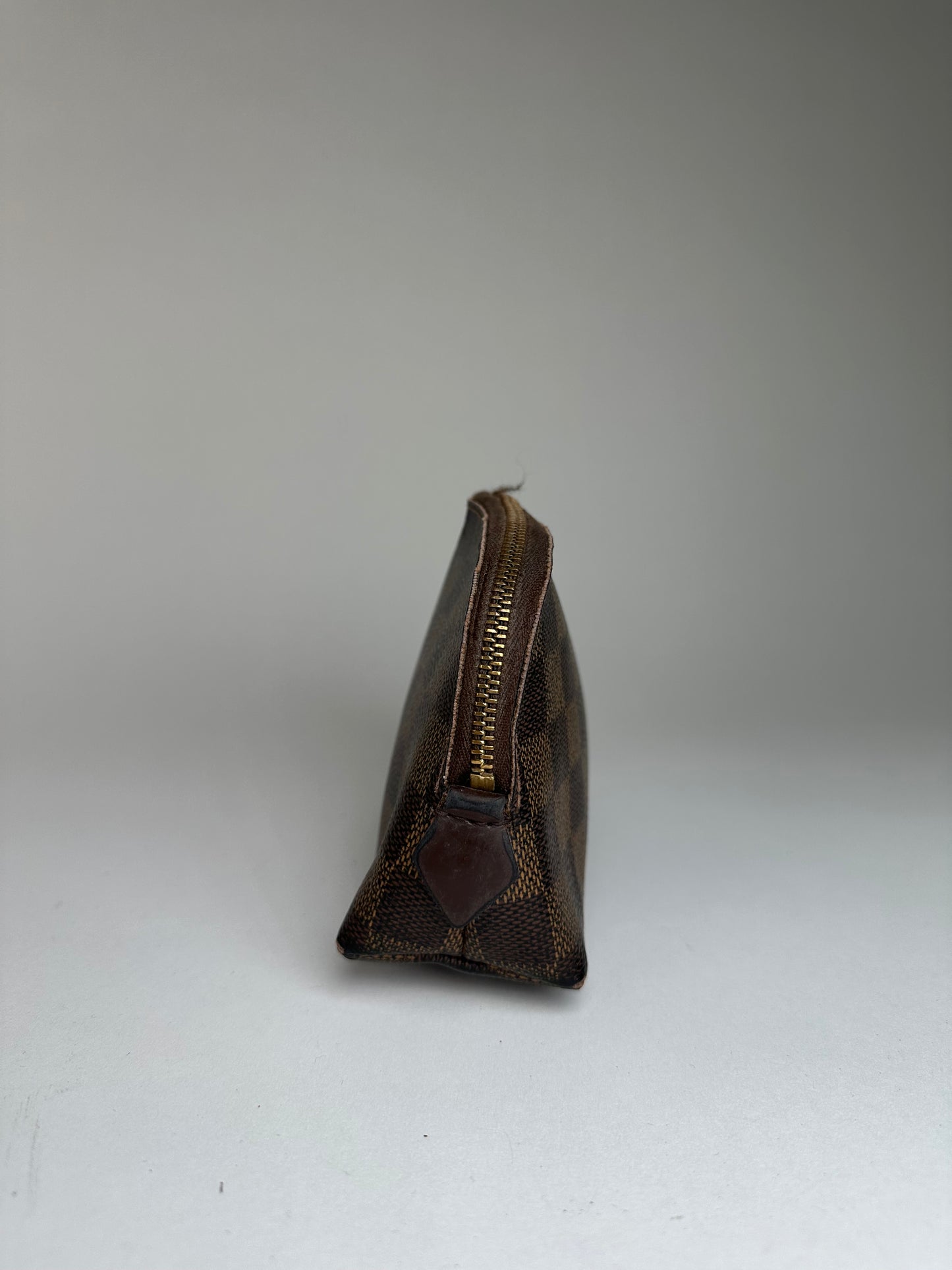 Vintage Louis Vuitton Damier Monogram Leather Clutch / Mini Bag Brown