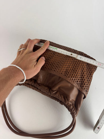 Vintage Issey Miyake Leather Bag brown