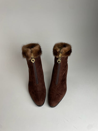 Vintage Yves Saint Laurent Helens Boots Brown EU36