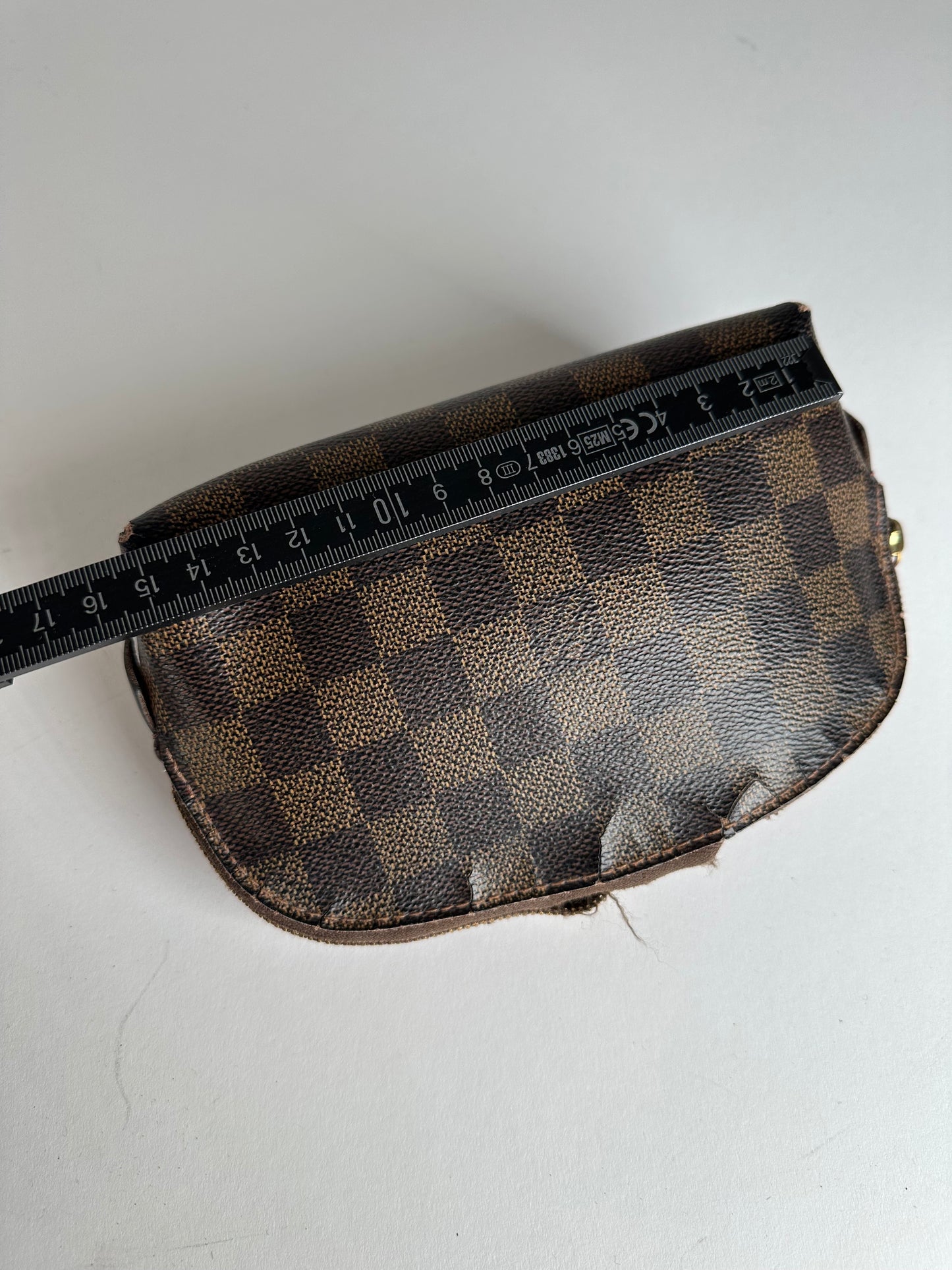 Vintage Louis Vuitton Damier Monogram Leather Clutch / Mini Bag Brown