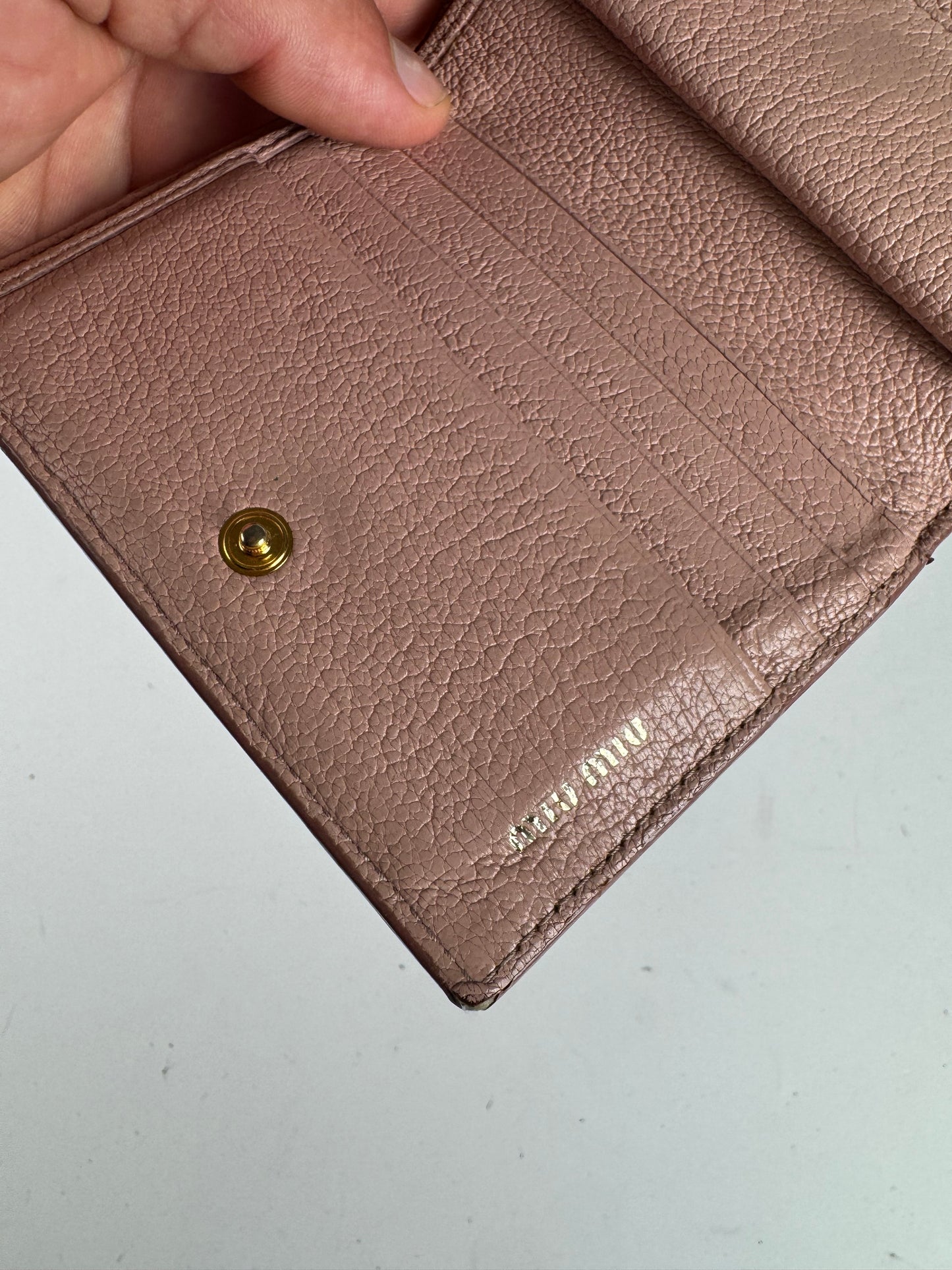 Vintage Miu Miu leather wallet pink