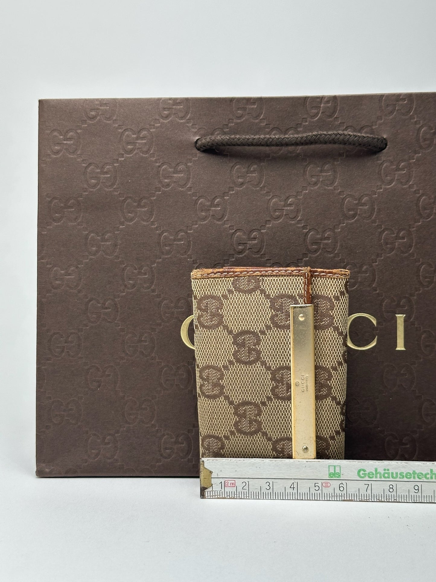 Vintage Gucci Monogram Key Holder beige brown