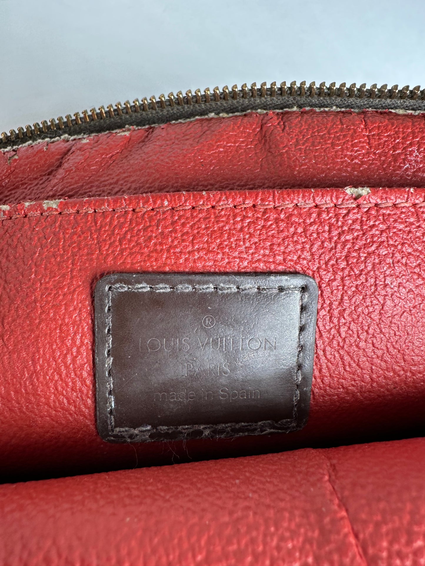 Vintage Louis Vuitton Damier Monogram Leather Clutch / Mini Bag Brown