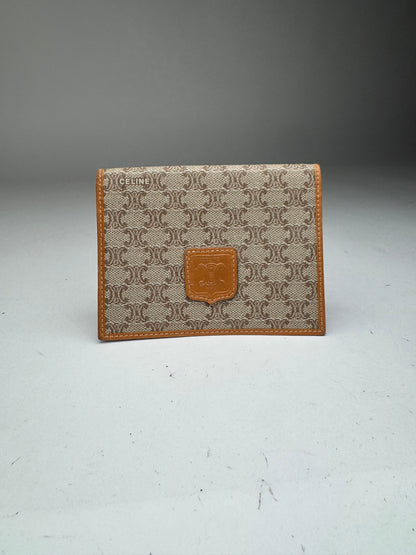 Vintage Celine Paris Leather monogram card holder beige