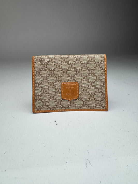 Vintage Celine Paris Leather monogram card holder beige