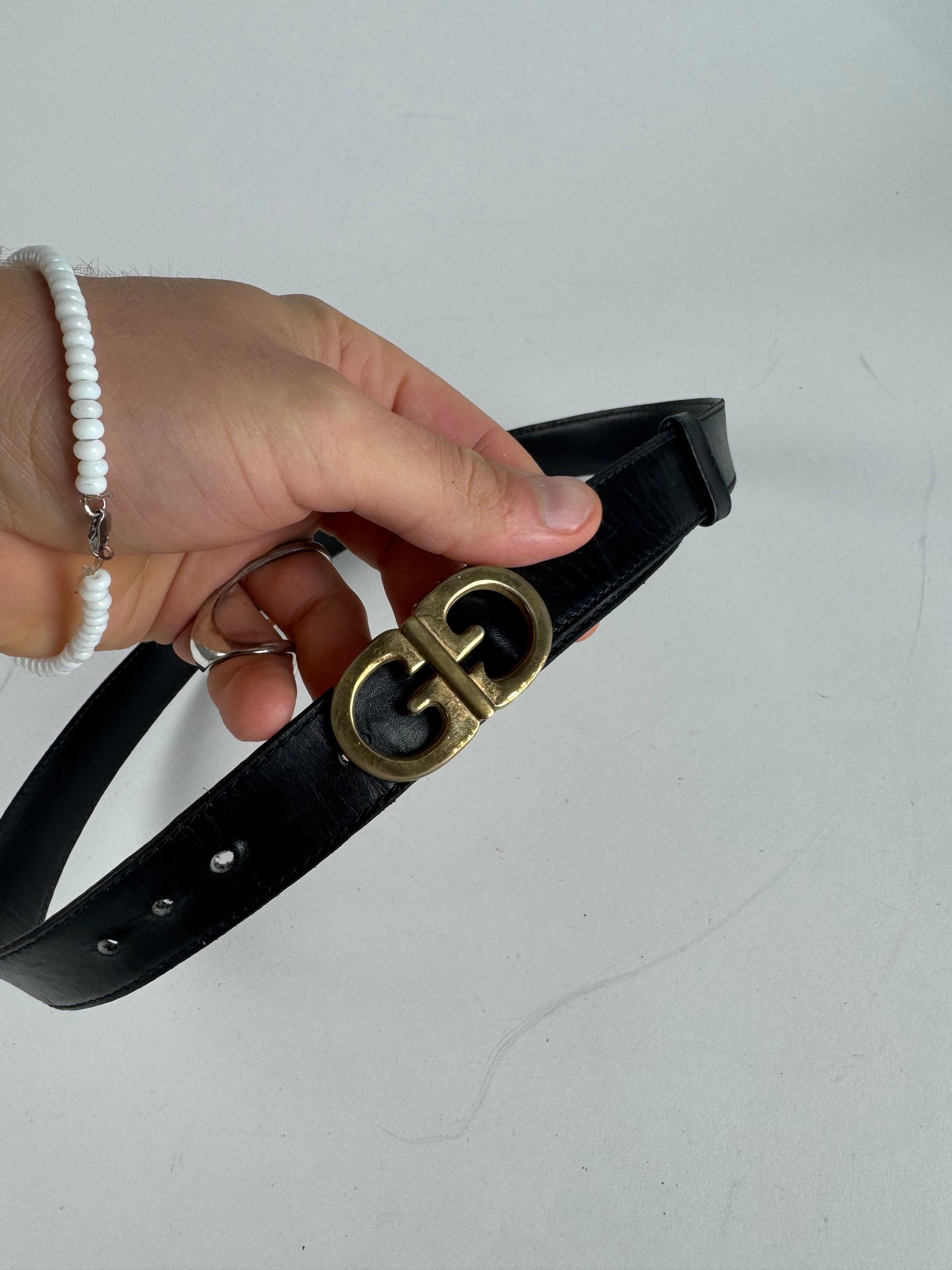 Vintage Gucci Leather Belt Black