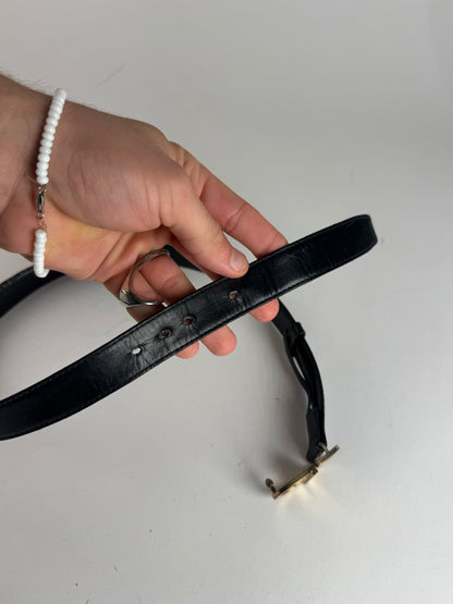 Vintage Gucci Leather Belt Black