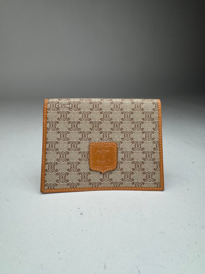 Vintage Celine Paris Leather monogram card holder beige