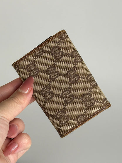 Vintage Gucci Monogram Key Holder beige brown
