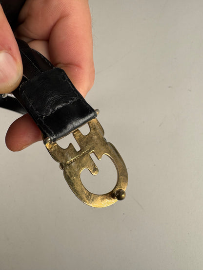 Vintage Gucci Leather Belt Black