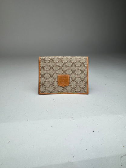 Vintage Celine Paris Leather monogram card holder beige