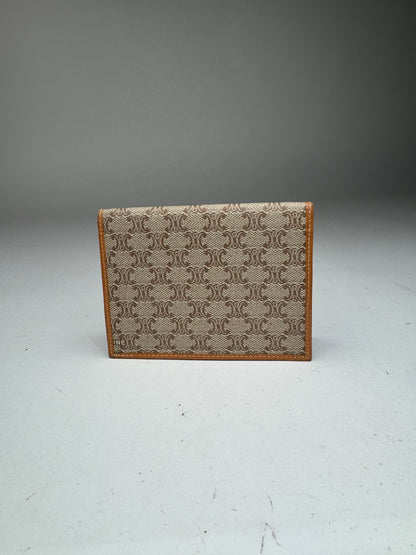 Vintage Celine Paris Leather monogram card holder beige