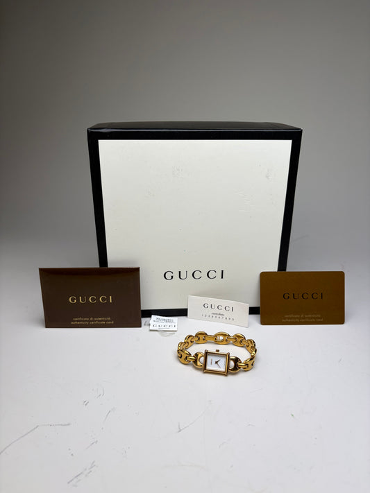 Vintage Gucci Gold Tone Ceramic Bracelet Italy