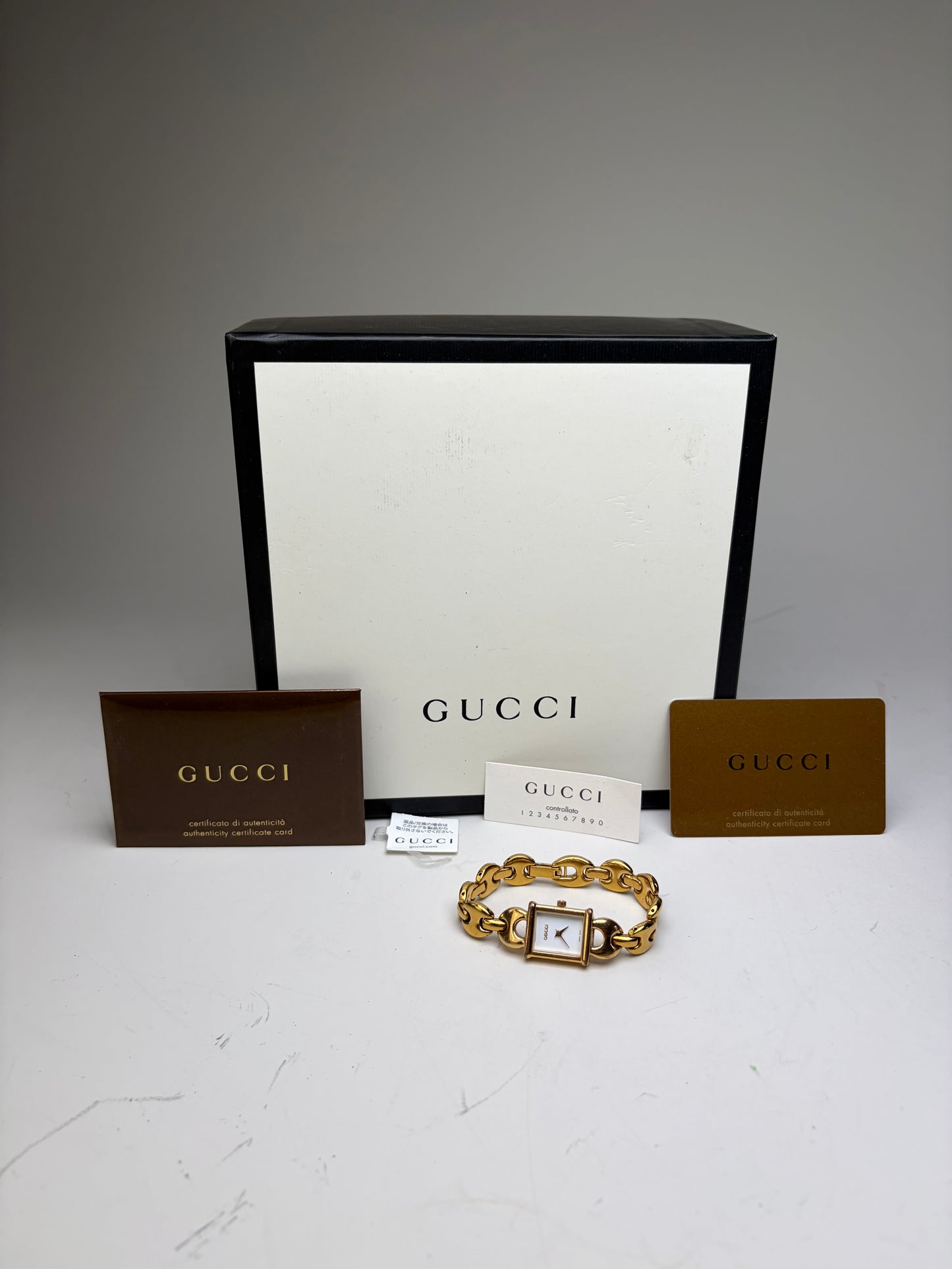 Vintage Gucci Gold Tone Ceramic Bracelet Italy