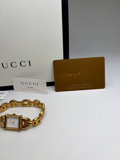 Vintage Gucci Gold Tone Ceramic Bracelet Italy
