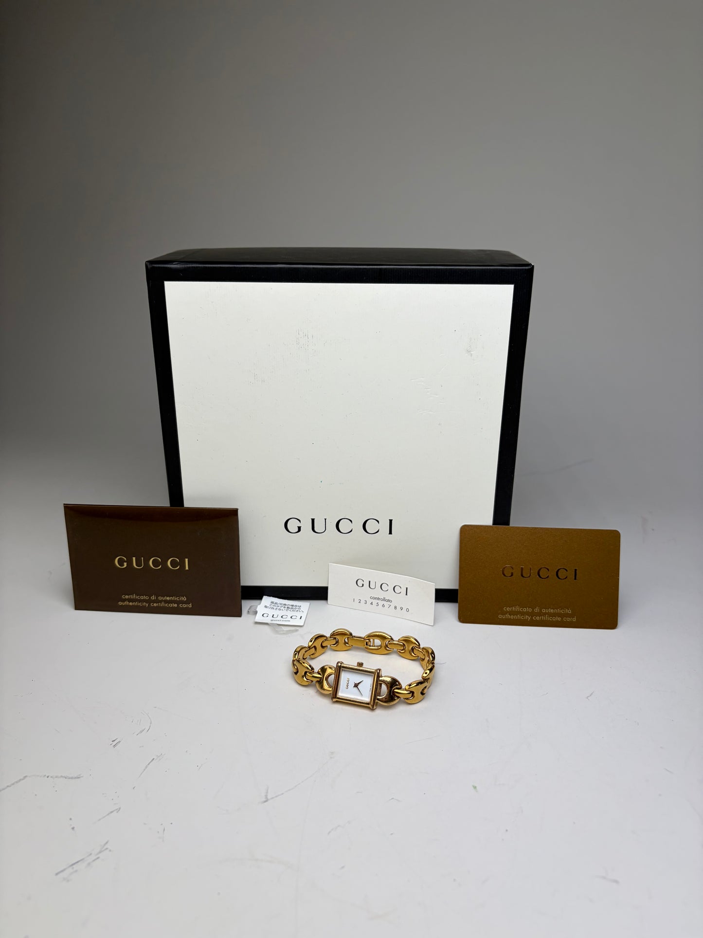 Vintage Gucci Gold Tone Ceramic Bracelet Italy