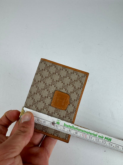 Vintage Celine Paris Leather monogram card holder beige