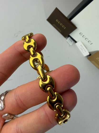 Vintage Gucci Gold Tone Ceramic Bracelet Italy