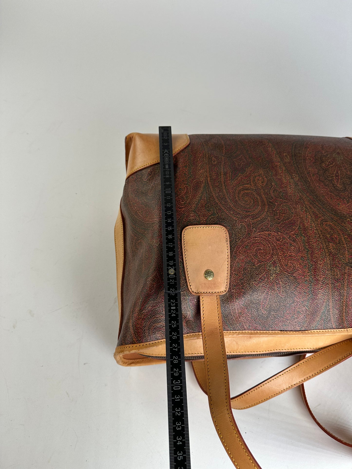 Etro Multi-Color Paisley Canvas and Leather Tote Bag