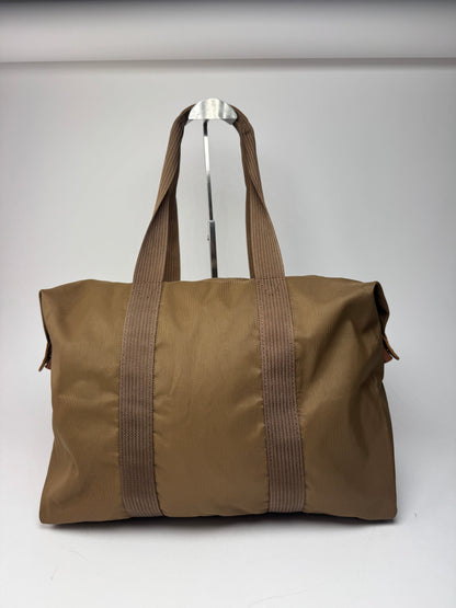 Vintage Courreges Paris Polyester Travel Bag Khaki Brown