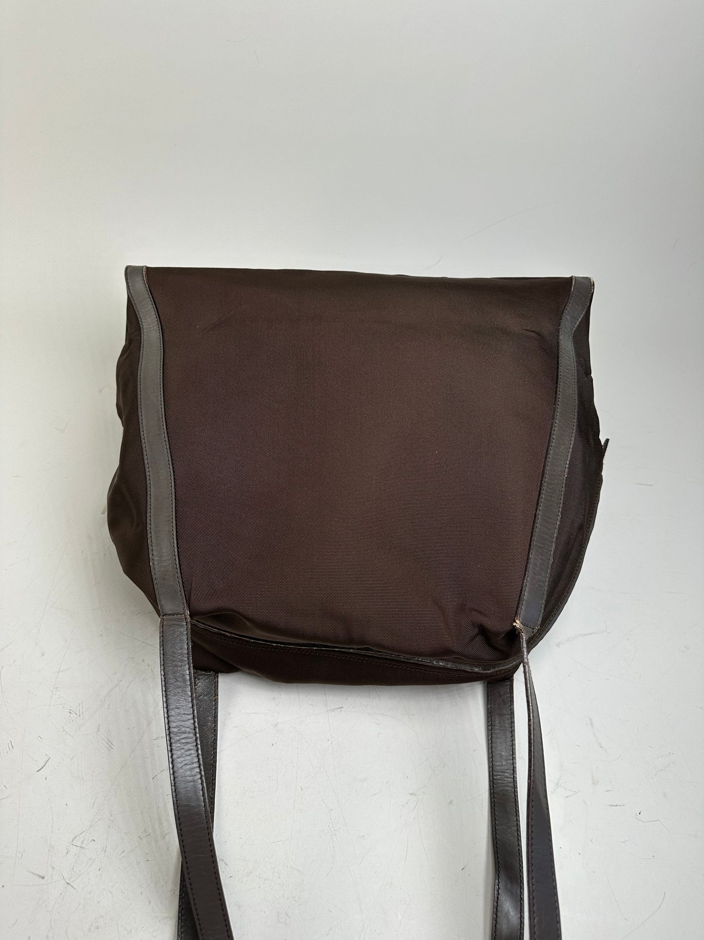 Vintage Gucci Nylon Tote Bag Brown Silver
