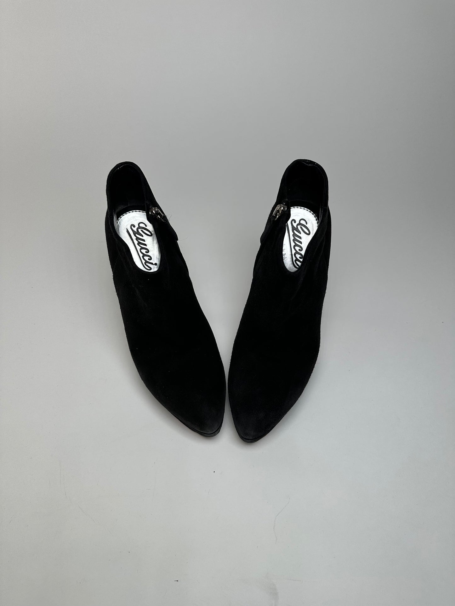 Vintage Gucci Suede Heeled Boots Black EU37,5