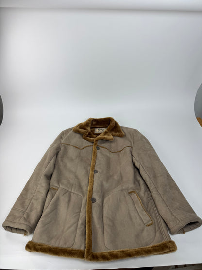 Vintage Kansai Yamamoto fur coat L grey brown