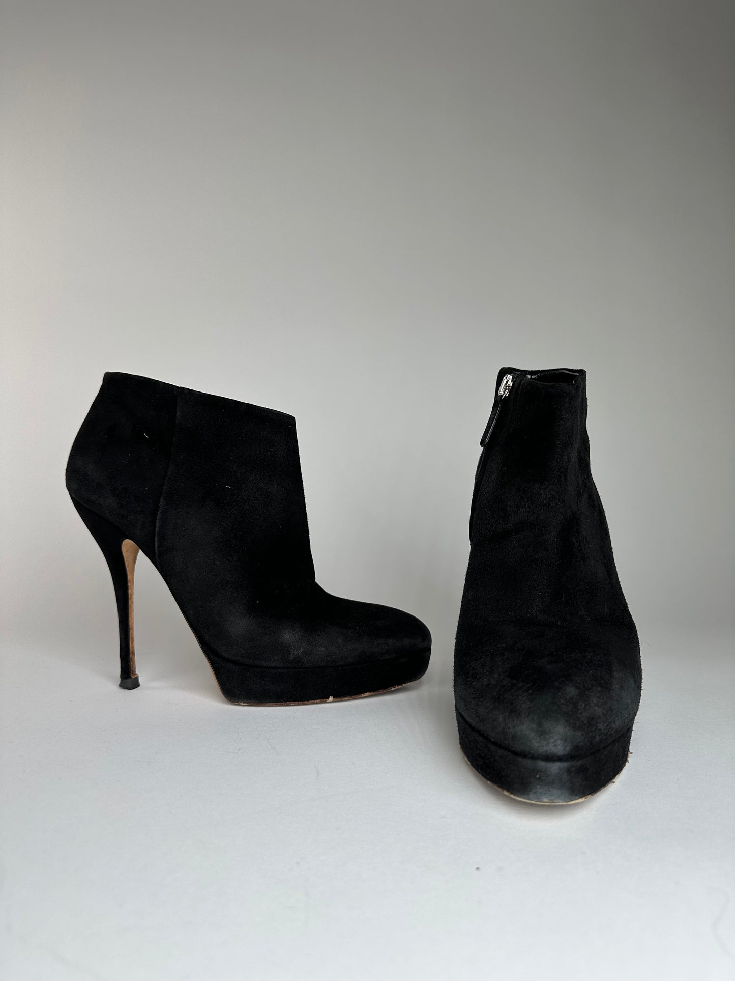 Vintage Gucci Suede Heeled Boots Black EU37,5
