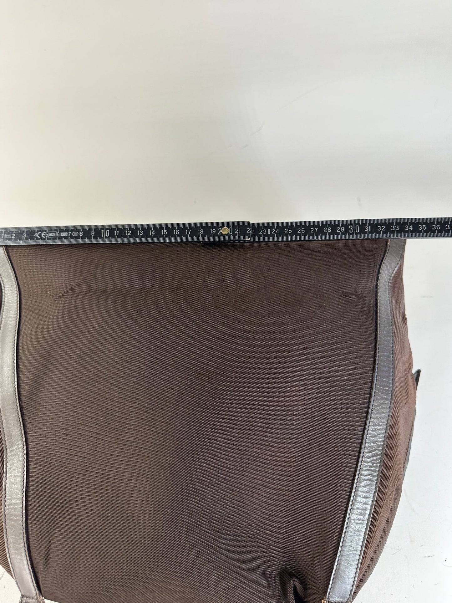 Vintage Gucci Nylon Tote Bag Brown Silver