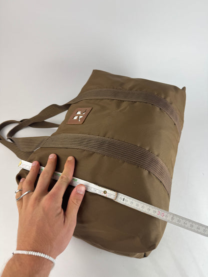 Vintage Courreges Paris Polyester Travel Bag Khaki Brown