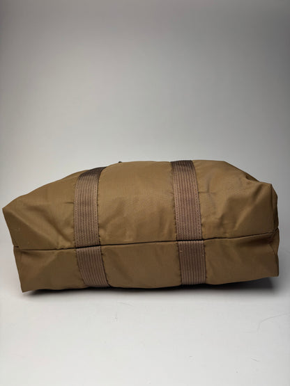 Vintage Courreges Paris Polyester Travel Bag Khaki Brown