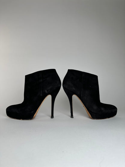 Vintage Gucci Suede Heeled Boots Black EU37,5