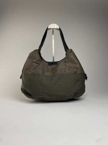 Vintage Yohji Yamamoto Y-Saccs Polyester Leather Handbag Brown Black