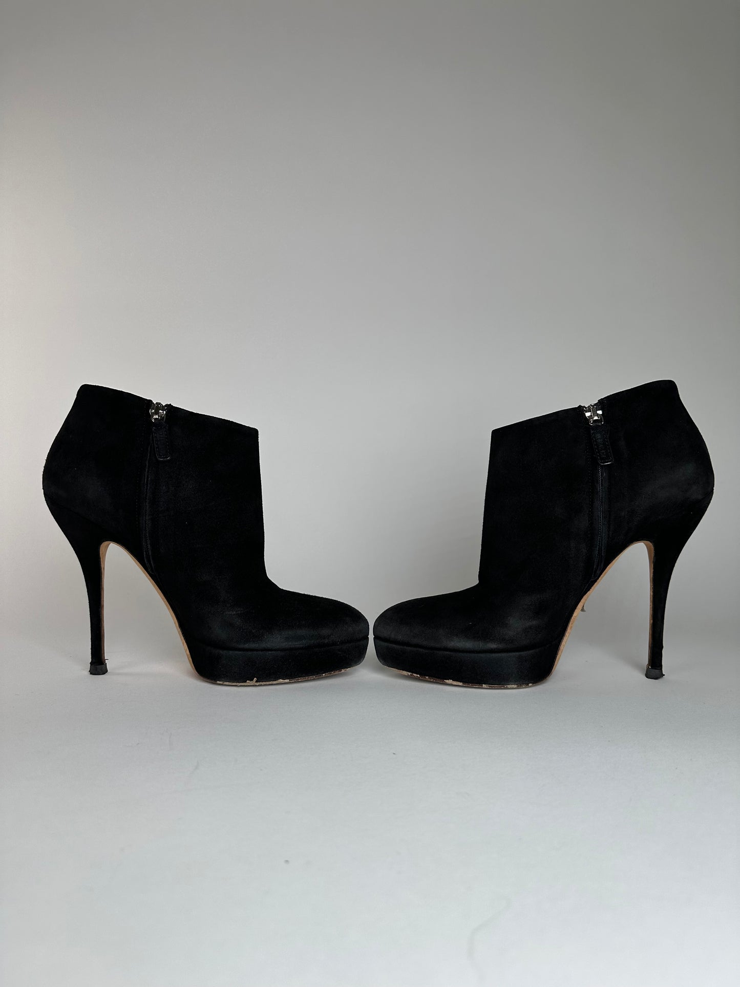 Vintage Gucci Suede Heeled Boots Black EU37,5