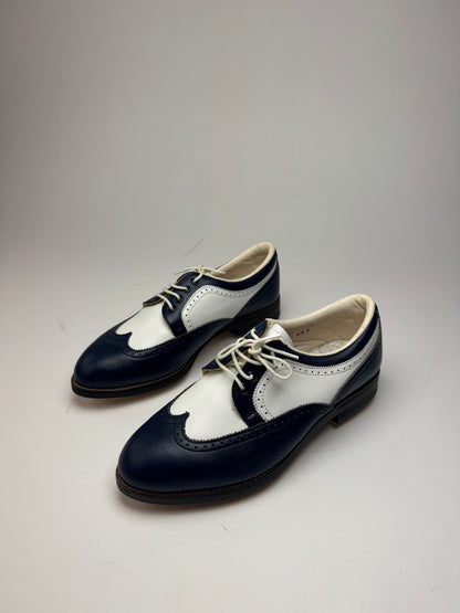 Vintage Balenciaga Leather Mocassins Sport Shoes 24,5cm Navy white