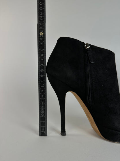 Vintage Gucci Suede Heeled Boots Black EU37,5