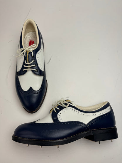 Vintage Balenciaga Leather Mocassins Sport Shoes 24,5cm Navy white