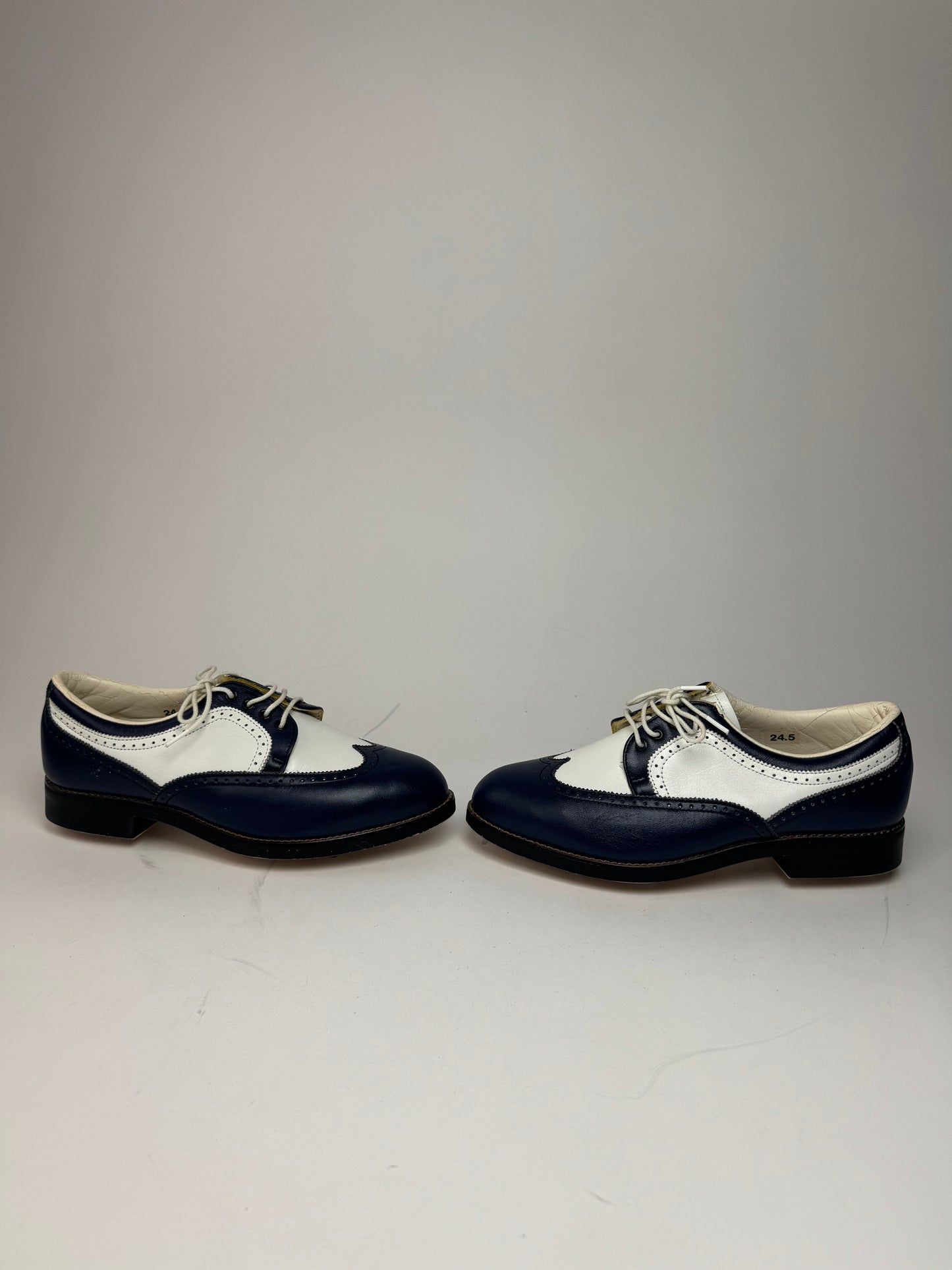 Vintage Balenciaga Leather Mocassins Sport Shoes 24,5cm Navy white