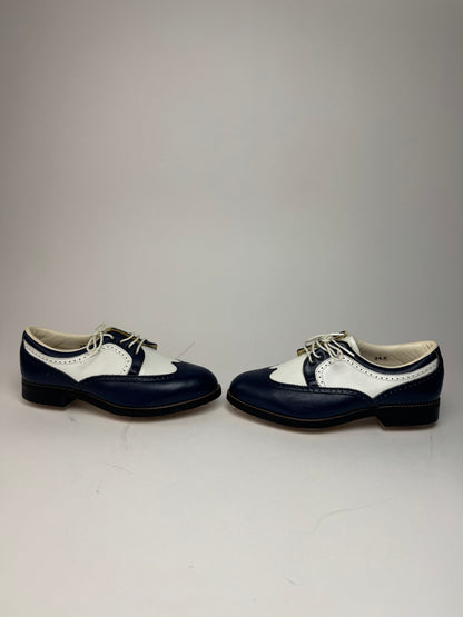 Vintage Balenciaga Leather Mocassins Sport Shoes 24,5cm Navy white