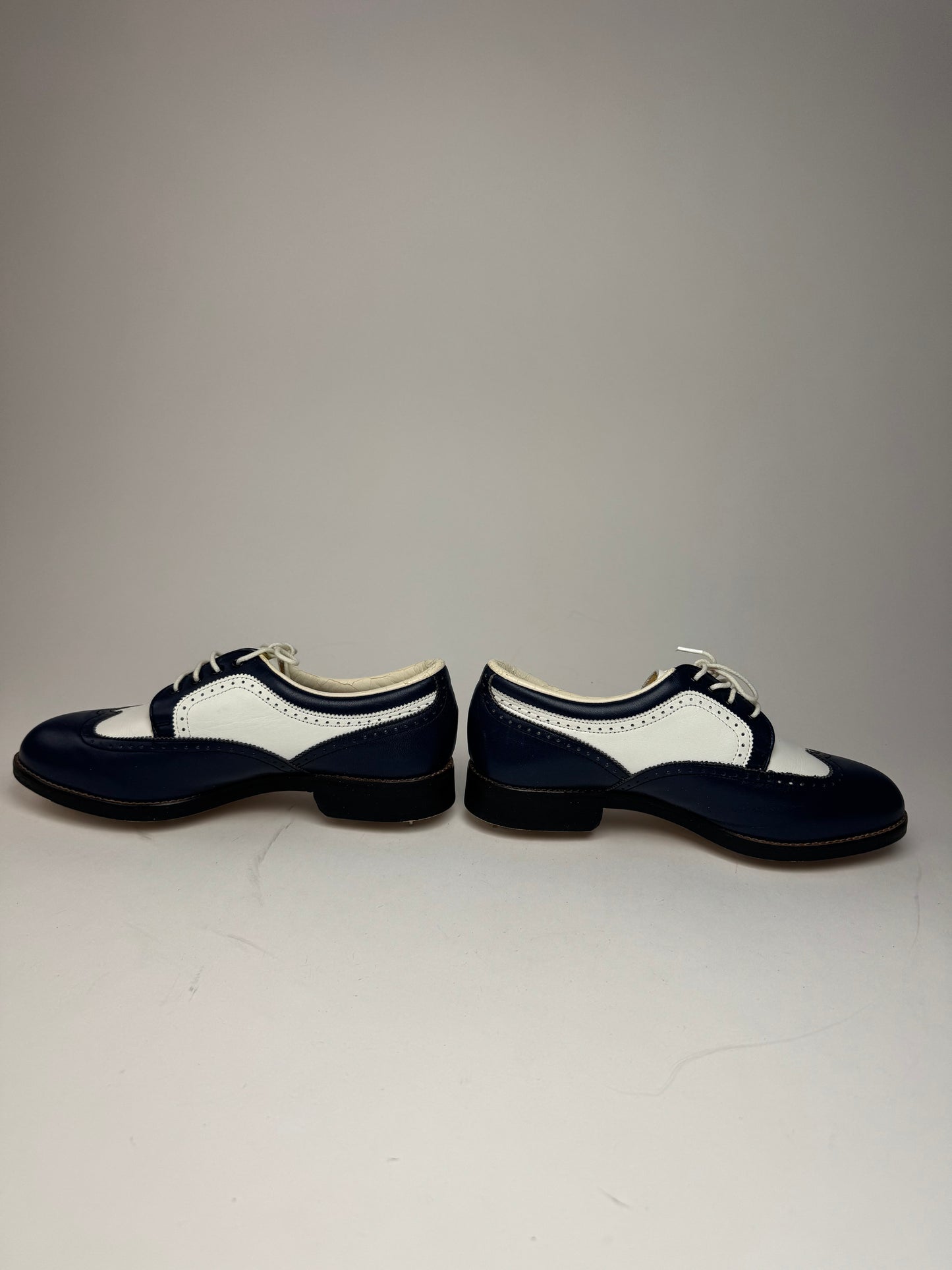 Vintage Balenciaga Leather Mocassins Sport Shoes 24,5cm Navy white