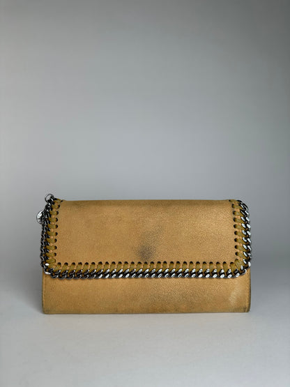Vintage Stella Mc Cartney Vegan Leather Falabella Long Wallet Yellow
