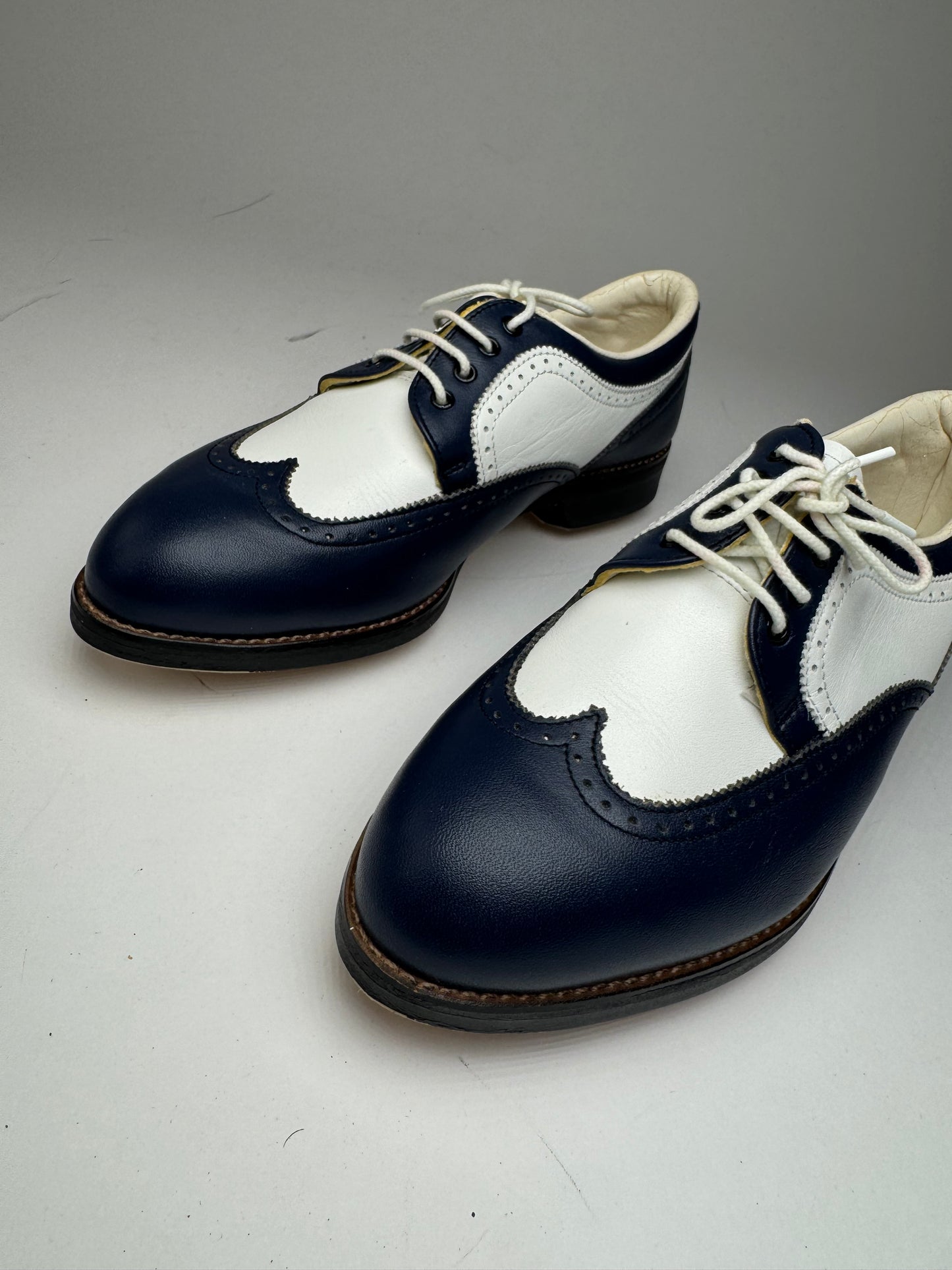 Vintage Balenciaga Leather Mocassins Sport Shoes 24,5cm Navy white