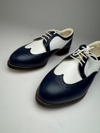 Vintage Balenciaga Leather Mocassins Sport Shoes 24,5cm Navy white