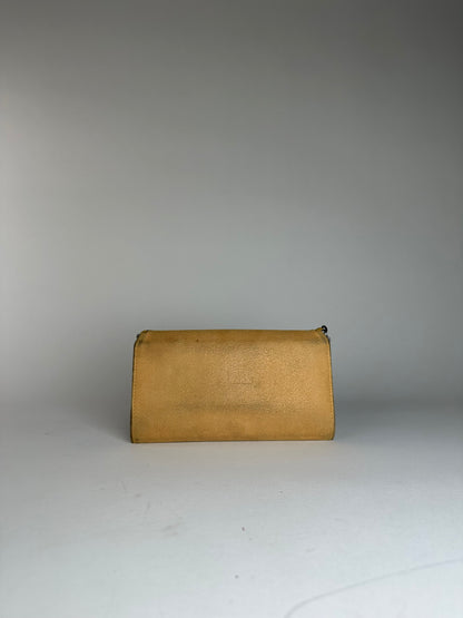 Vintage Stella Mc Cartney Vegan Leather Falabella Long Wallet Yellow