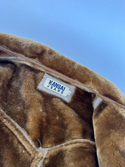 Vintage Kansai Yamamoto fur coat L grey brown